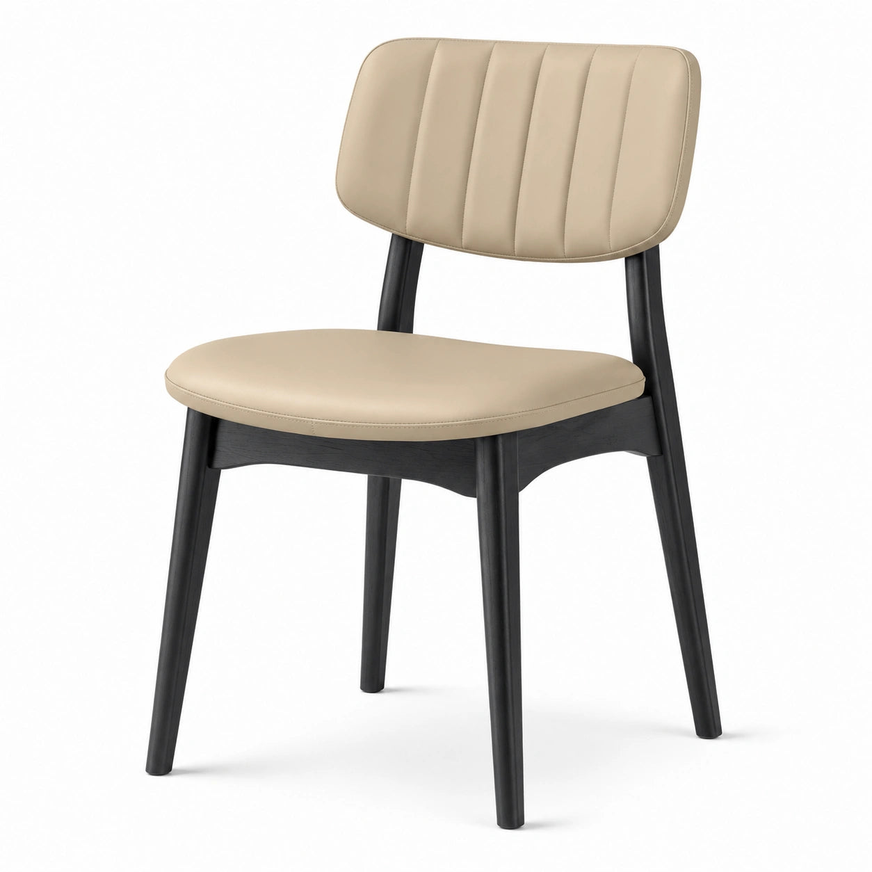 Sedia in legno di faggio e PU beige 85 cm