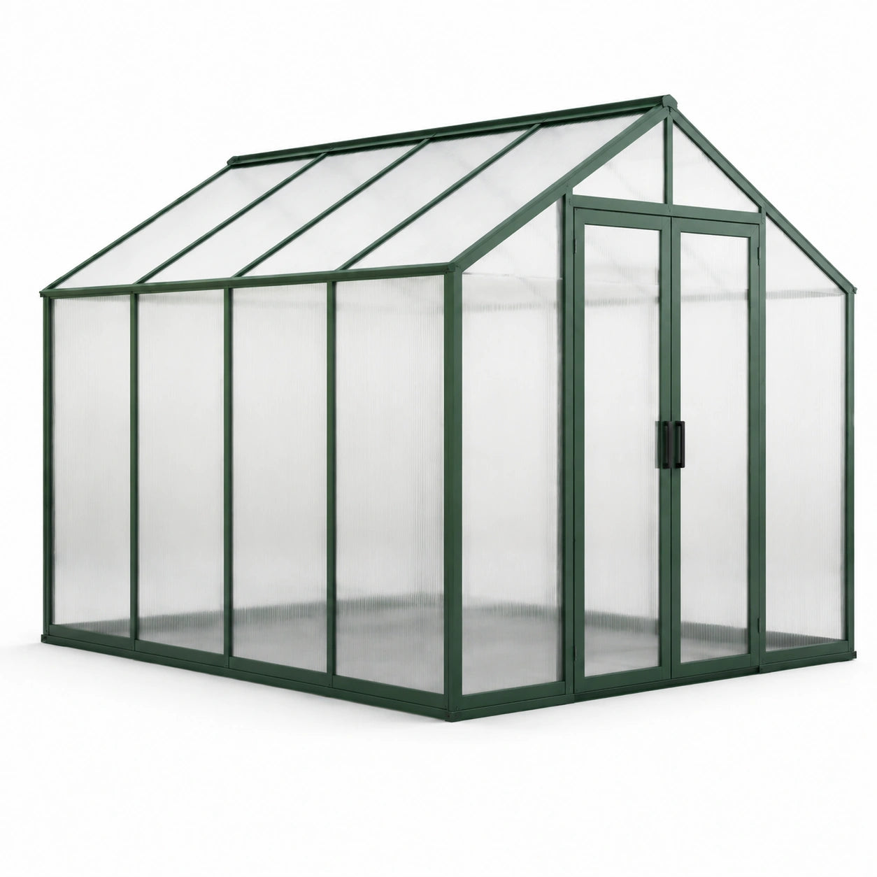 Serra in policarbonato trasparente e alluminio verde 250x190x195 cm