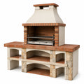 Barbecue in Cemento e Mattoni con Piastrelle in Terracotta