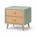 Comodino in MDF con cassetti e gambe in metallo dorato