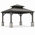 Gazebo in Alluminio e Acciaio con Basamento in Cemento Composito