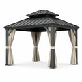Gazebo in Alluminio con Tetto in Acciaio e Tende in Poliestere 300x300 cm
