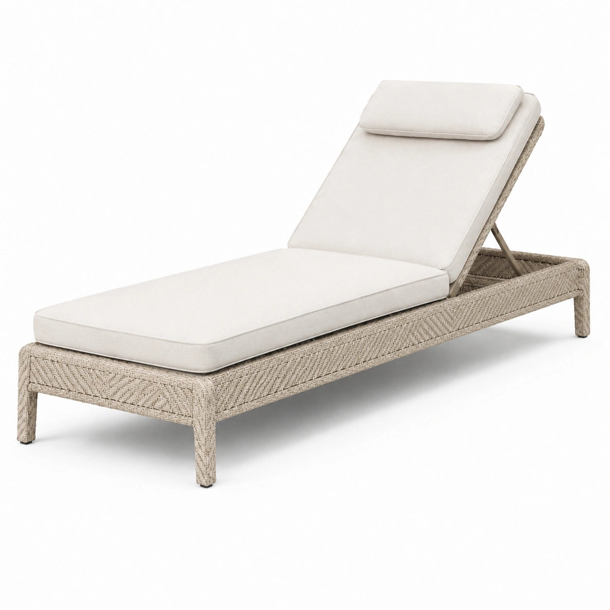 Sdraio in fibra sintetica beige con cuscino regolabile