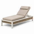 Lettino prendisole regolabile in alluminio e corda sintetica beige