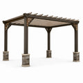 Pergola in alluminio con colonne in pietra